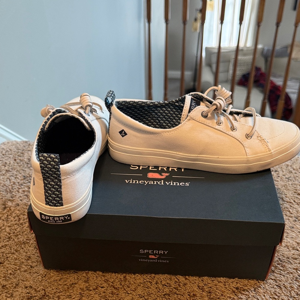 Sperry vineyard vines edition! White Navy Canvas vineyard vines slip on Sneaker